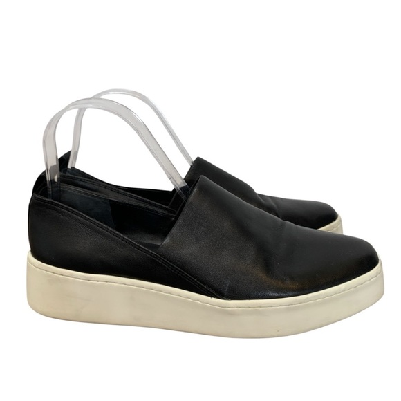 Vince Saxon Sneaker Womens 7.5 Black Slip On Loafer Leather - Picture 2 of 8